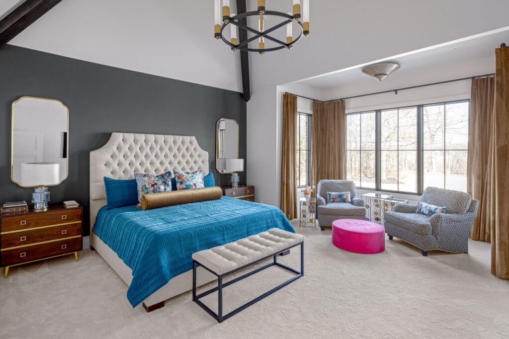 Bedroom interior photography in an Architectural Digest featured home