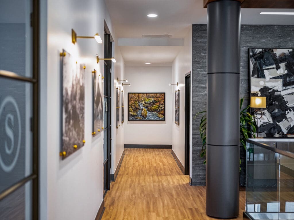 Commercial bank interior photography in Fayetteville Arkansas