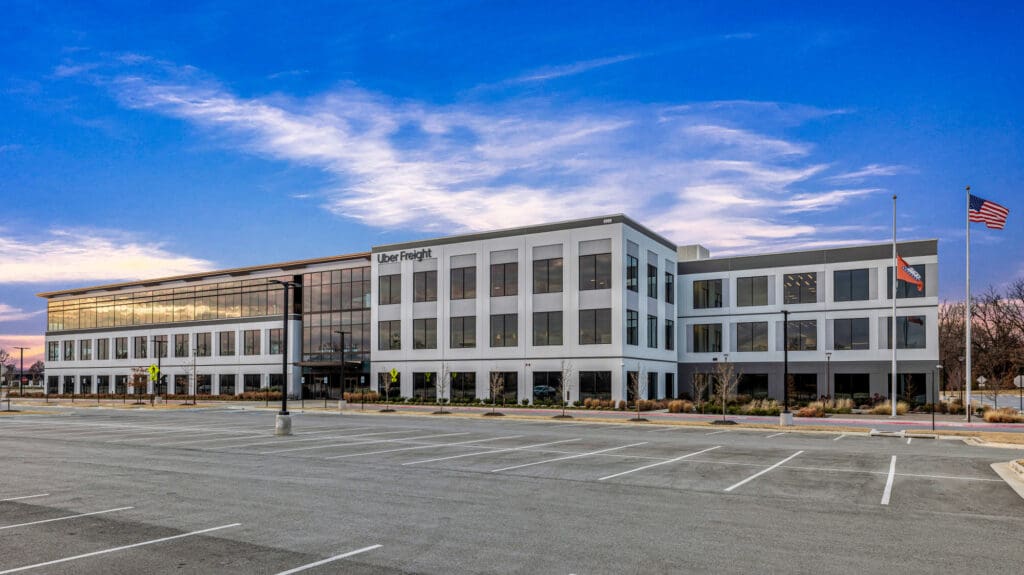 Architectural photography in Rogers AR of the Uber Freight office building exterior