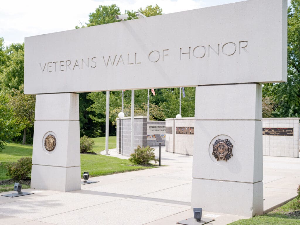 Veterans Wall of Honor memorial in Bella Vista Arkansas honoring local military service
