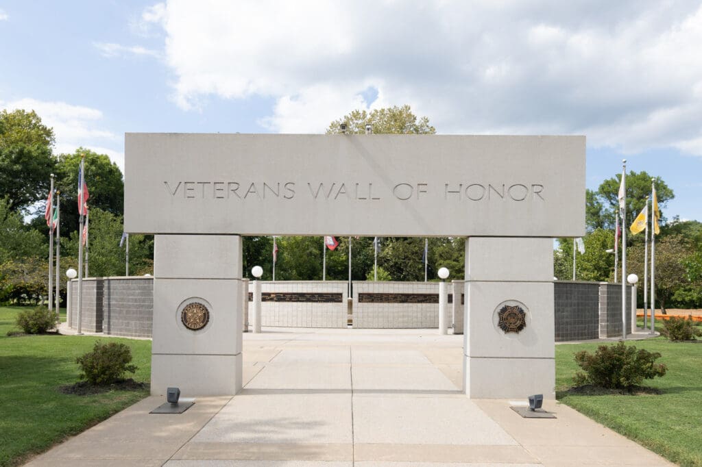 Veterans Wall of Honor memorial in Bella Vista Arkansas honoring local military service