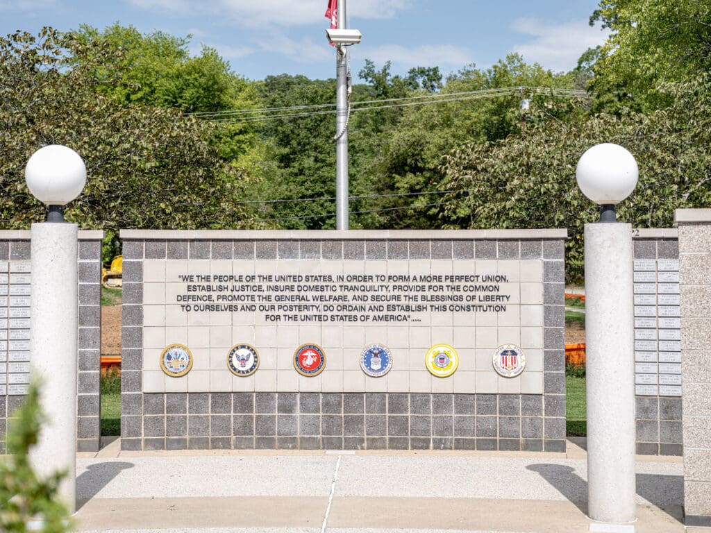Veterans Wall of Honor memorial in Bella Vista Arkansas honoring local military service