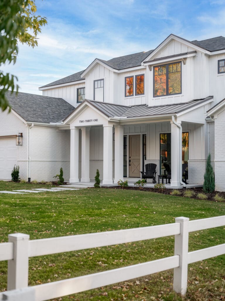 Architectural photography of a custom home exterior in Fayetteville AR