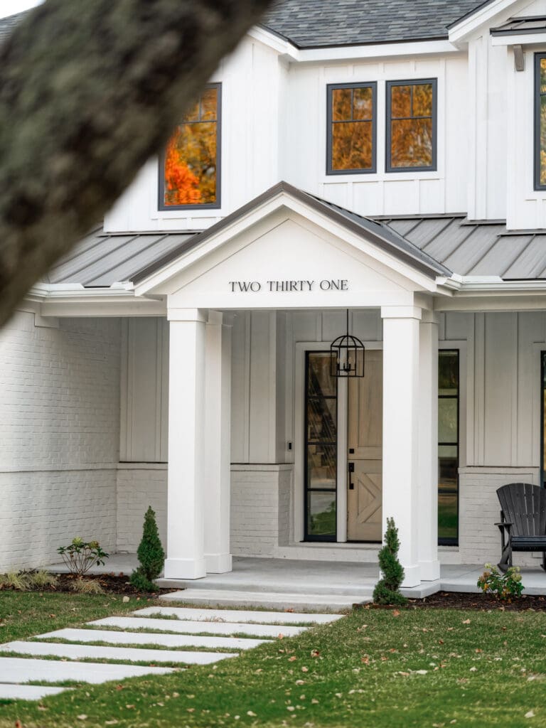 Architectural photography of a custom home exterior in Fayetteville AR