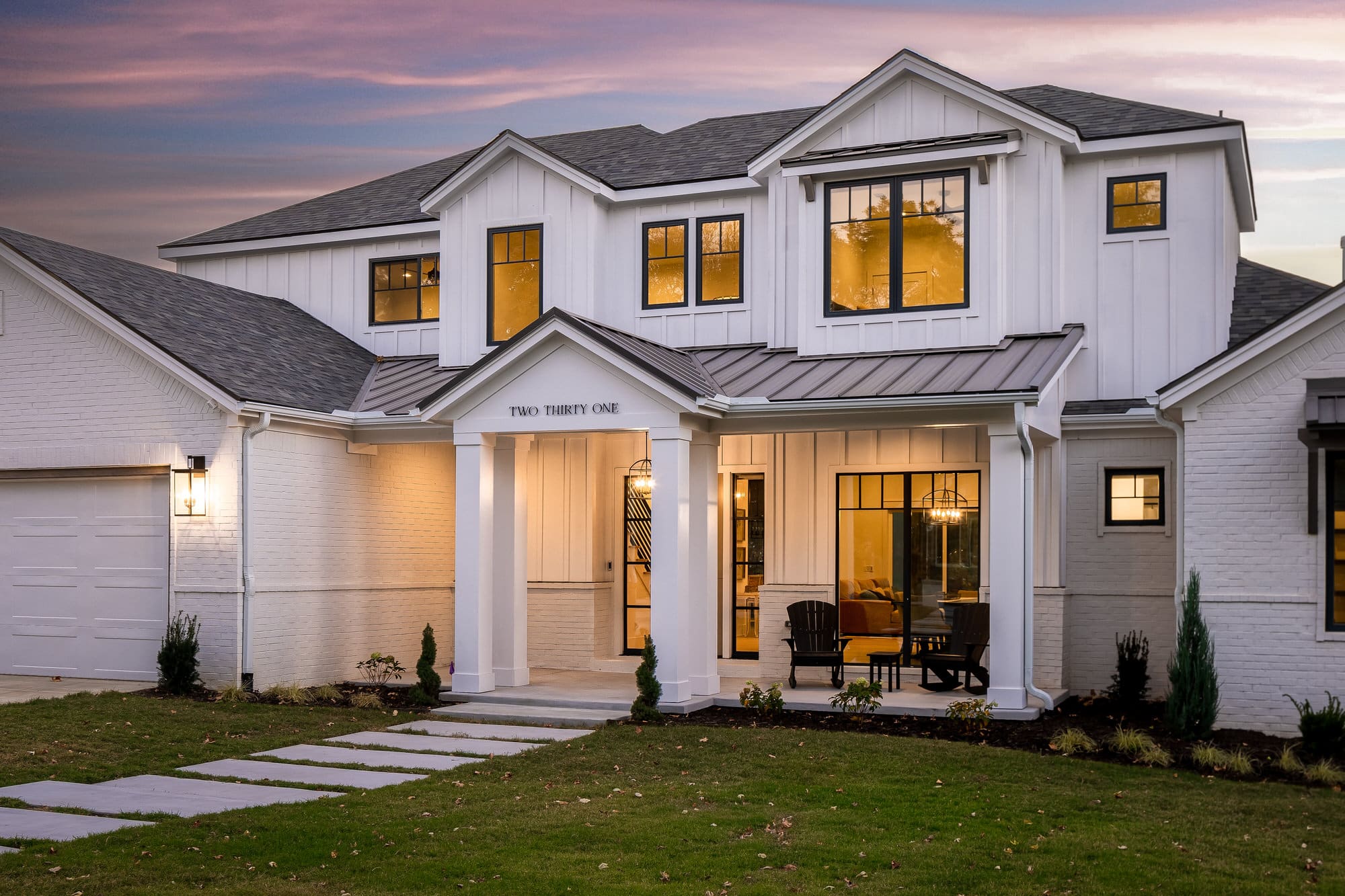 Architectural photography of a custom home exterior in Fayetteville AR