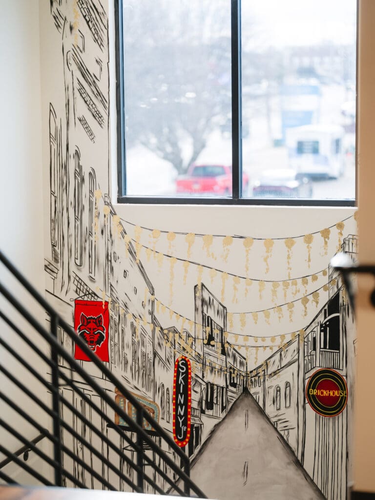 Commercial bank interior photography showing lobby design in Jonesboro Arkansas
