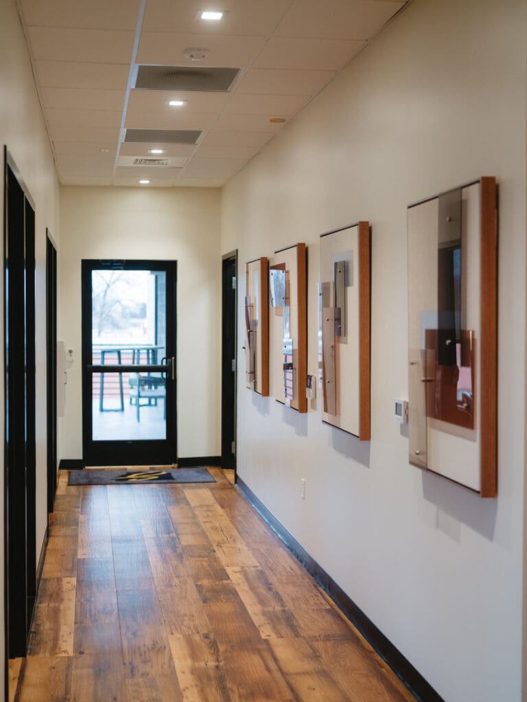Commercial bank interior photography showing lobby design in Jonesboro Arkansas