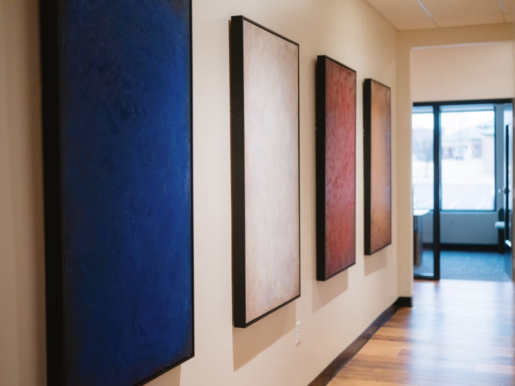 Commercial bank interior photography showing lobby design in Jonesboro Arkansas