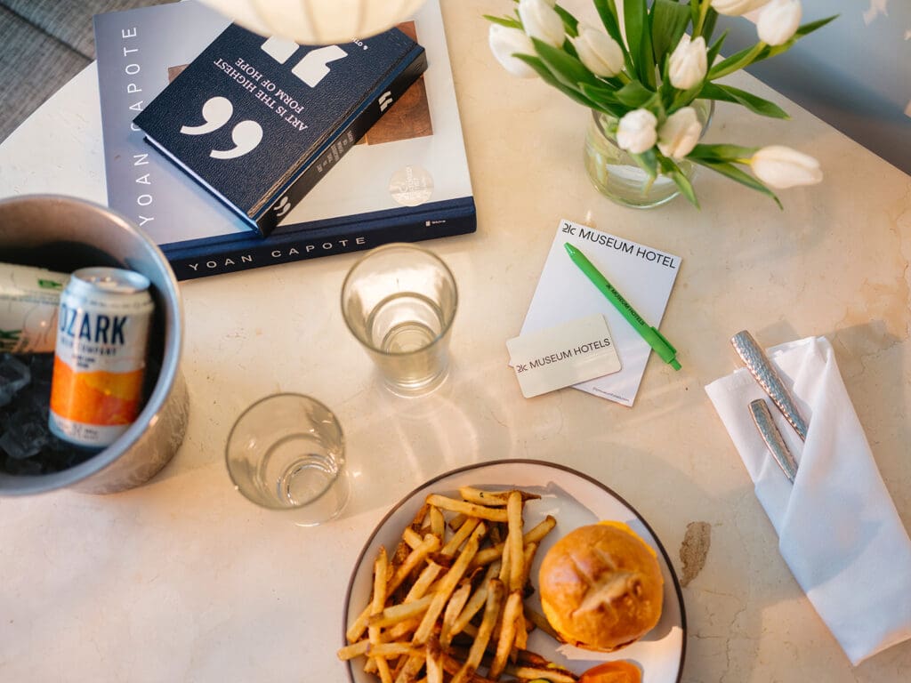 Hospitality photography Bentonville AR hotel suite detail