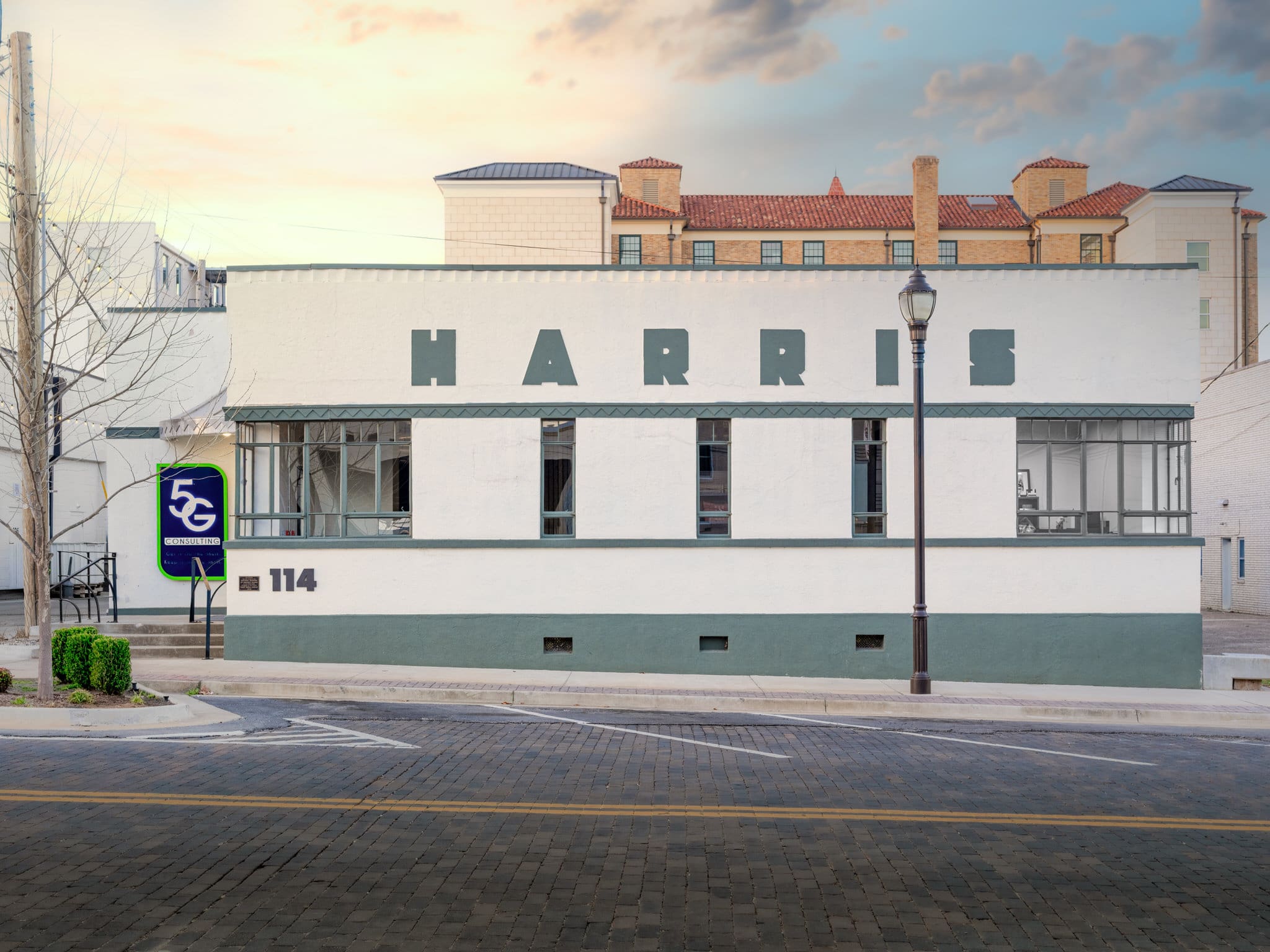 exterior design photography Rogers AR showcasing historic building renovation