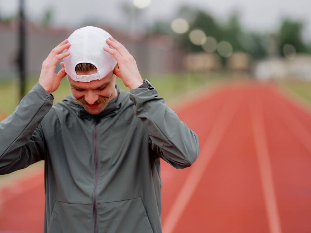 runner lacing up (Old Tiger Track) Lululemon runner lacing up at Old Tiger Track Bentonville, NWA brand photography